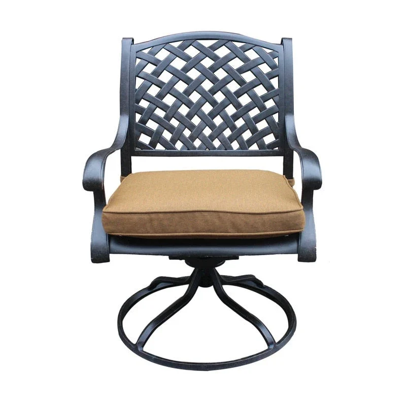Ventura Cast Aluminum Dining Swivel Rocker with Cushion (Set of 2)