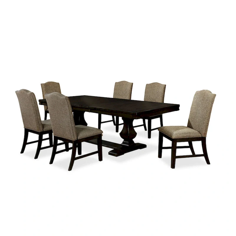 Ladonna Transitional Espresso Wood 7-Piece Dining Set by Furniture of America