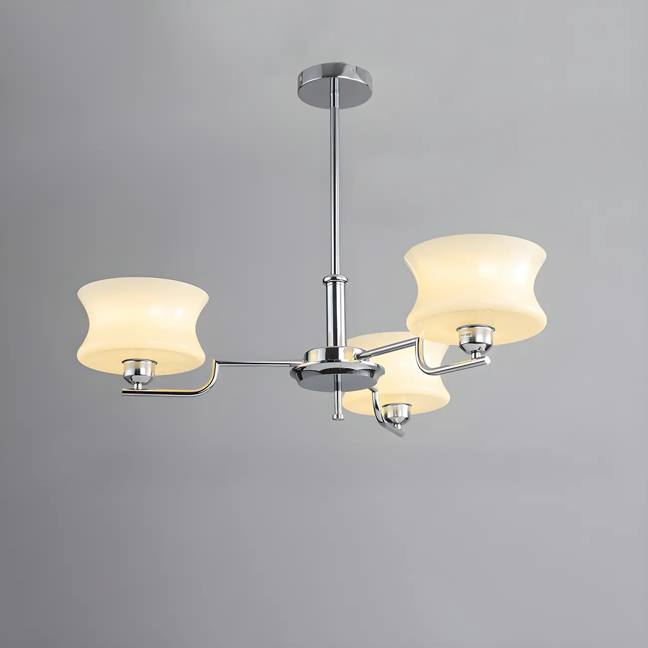 Modern Elegant 3-5 Lights Beige Glass Large Chandelier
