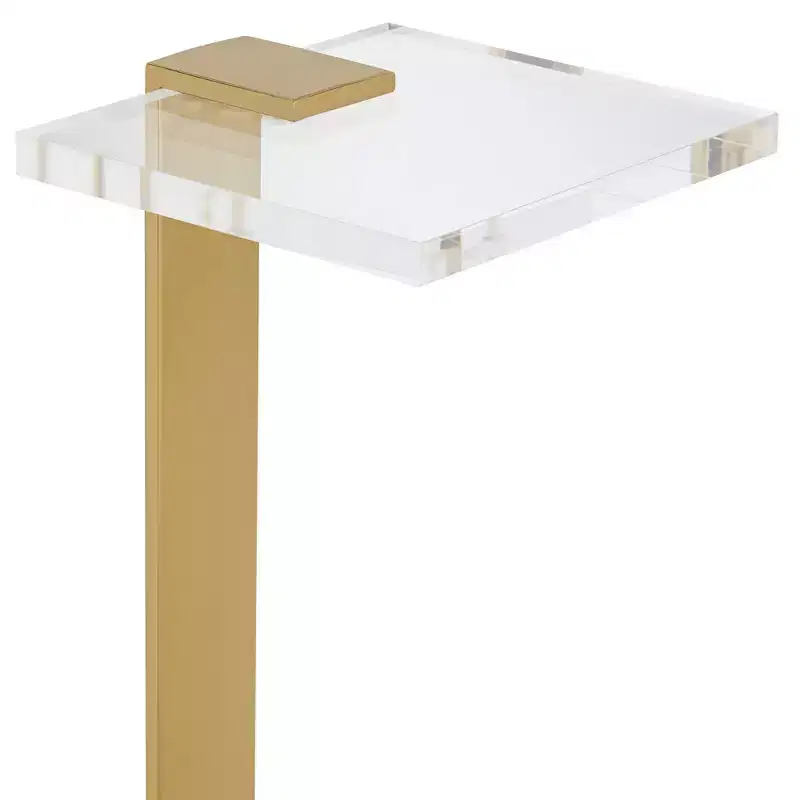 55 Downing Street Hanna 10 Wide Gold and Acrylic Square Side Table