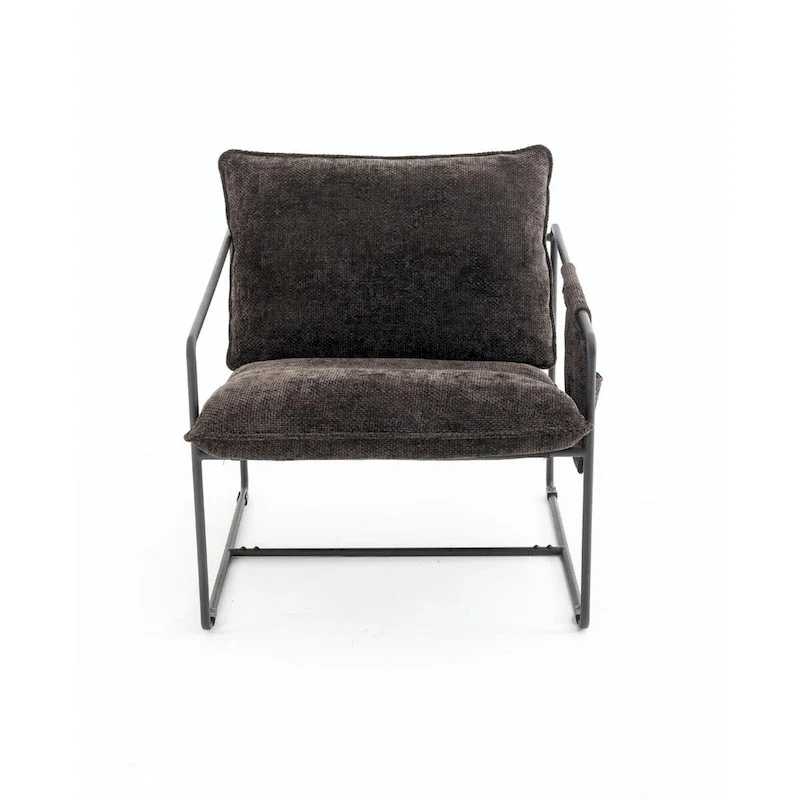 Upholstered Hanging Armchairs with Arm Pockets, Metal Frame