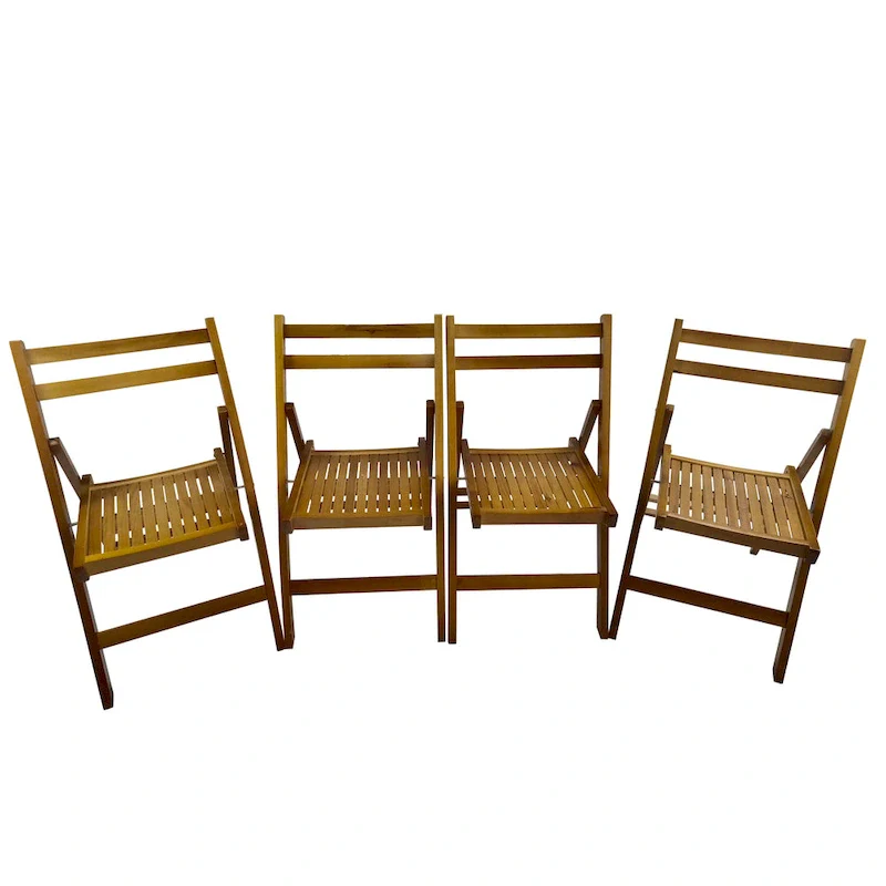 Furniture Slatted Wood Folding Special Event Chair,Set of 4