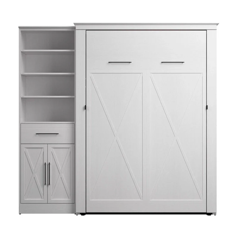 Key West Full Murphy Bed with Closet Wardrobe (88W) by Bestar