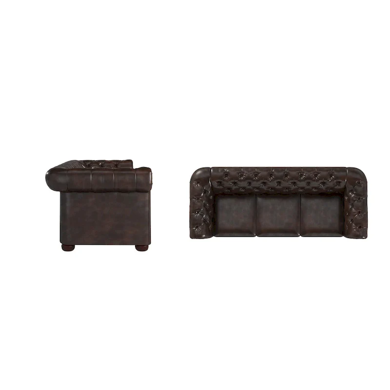 Gdansk Tufted Scroll Arm Chesterfield Sofa
