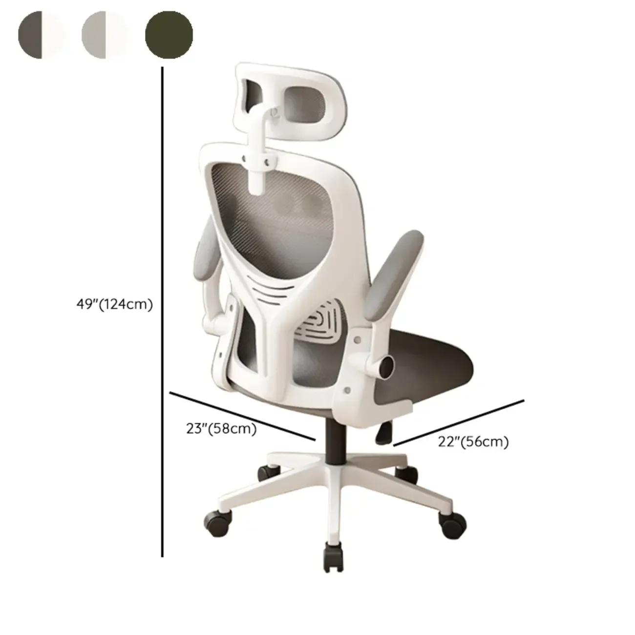 Ergonomic Black White Mesh Adjustable Office Chair