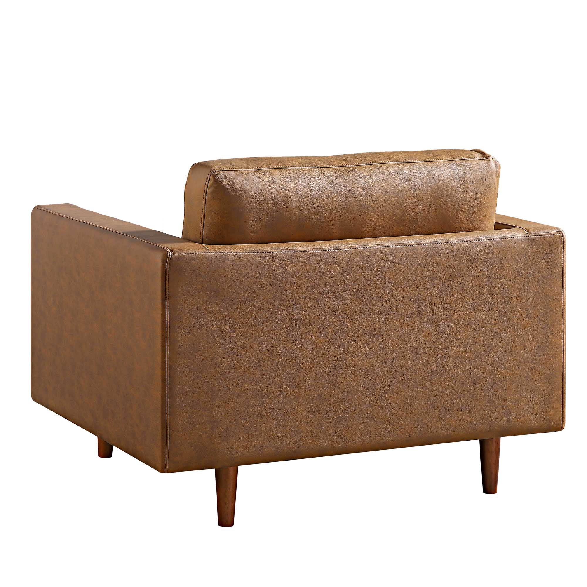 Armchair, Tan Faux Suede