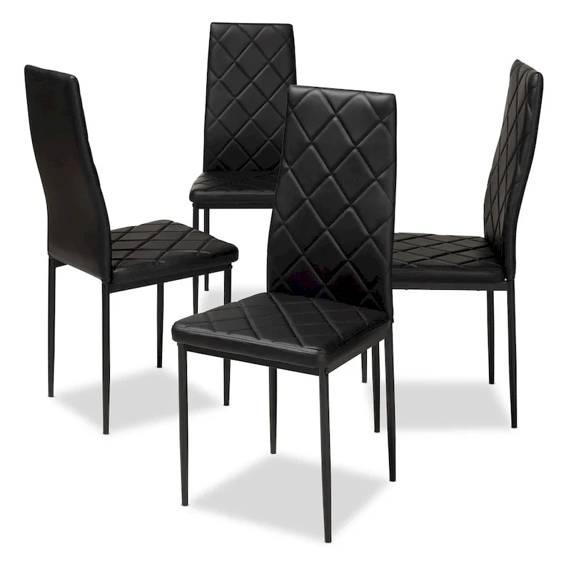 Modern Faux Leather Dining Chair 4-Piece Set by Baxton Studio