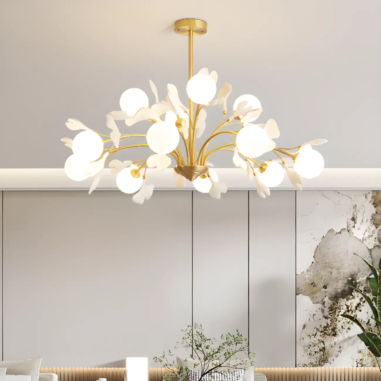 Modern Brass Branch Chandelier with Elegant Design
