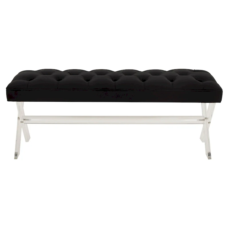 SAFAVIEH Couture Ketevan Tufted Acrylic Bench - 48 In W x 18 In D x 18 In H - 48Wx18Dx18H