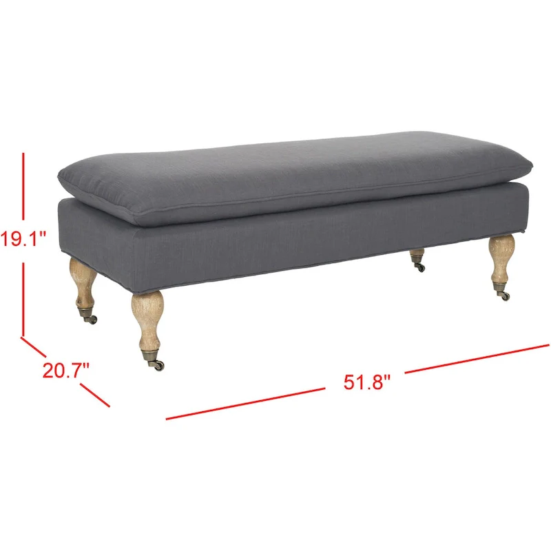 SAFAVIEH Tari Pillowtop Grey/ Sage Bench - 0 - 52  W x 21  D x 19  H - 52Wx21Dx19H