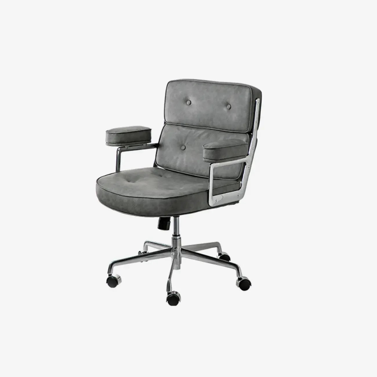 Upholstered Apricot Leather Adjustable Swivel Office Chair