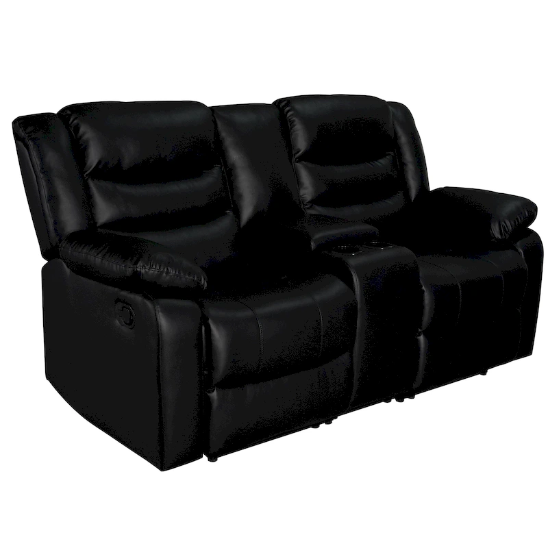 Manual Reclining 3-Piece Living Room Sofa Set - Sofa with Dropdown Table, Loveseat with Console, and Recliner