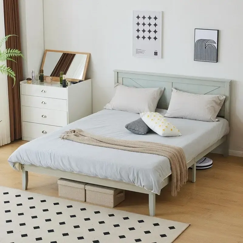 Wooden beds without footboards