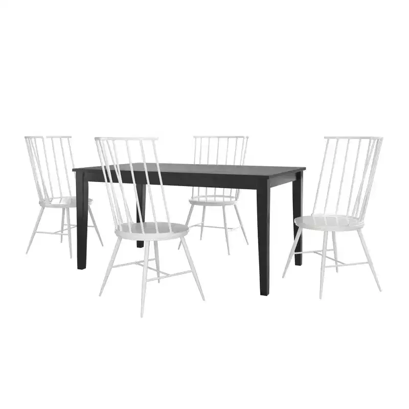 Salido Black Mixed Back Finish Dining Set - 5-Piece - iNSPIRE Q