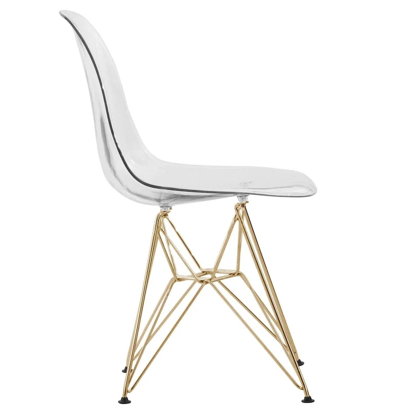 White/Gold Round Dining Table Set, 5-Piece, Seats 5