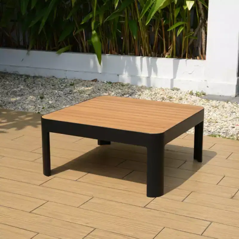 Amazonia Teak Wood 100% FSC and Aluminum Patio Coffee Table Black