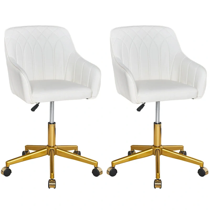 VECELO Modern Home Office Chairs Height Adjustable 360 Swivel Task Chair with Metal Base