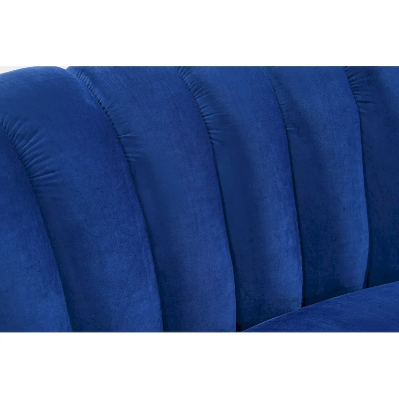 142 Velvet Fabric Curve Sectional Sofa - 142