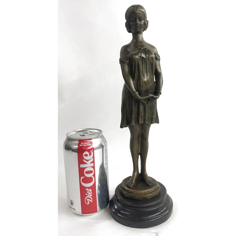 Pretty Pure 100 Percent Solid Bronze Female Clical Portrait Sculpture Figurine Deal