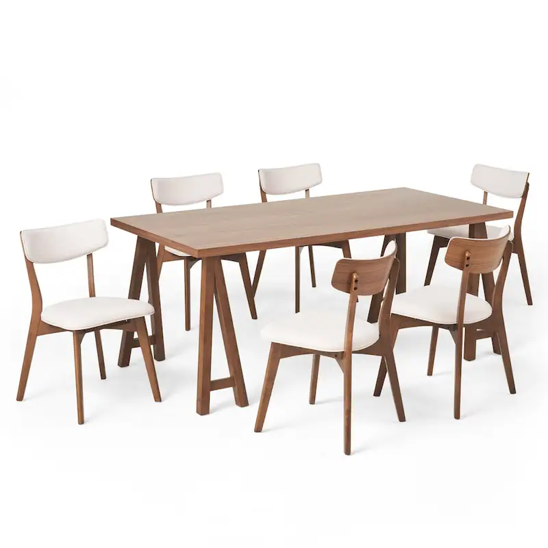 Chazz Mid-Century Modern 7 Piece Dining Set with A-Frame Table by Christopher Knight Home