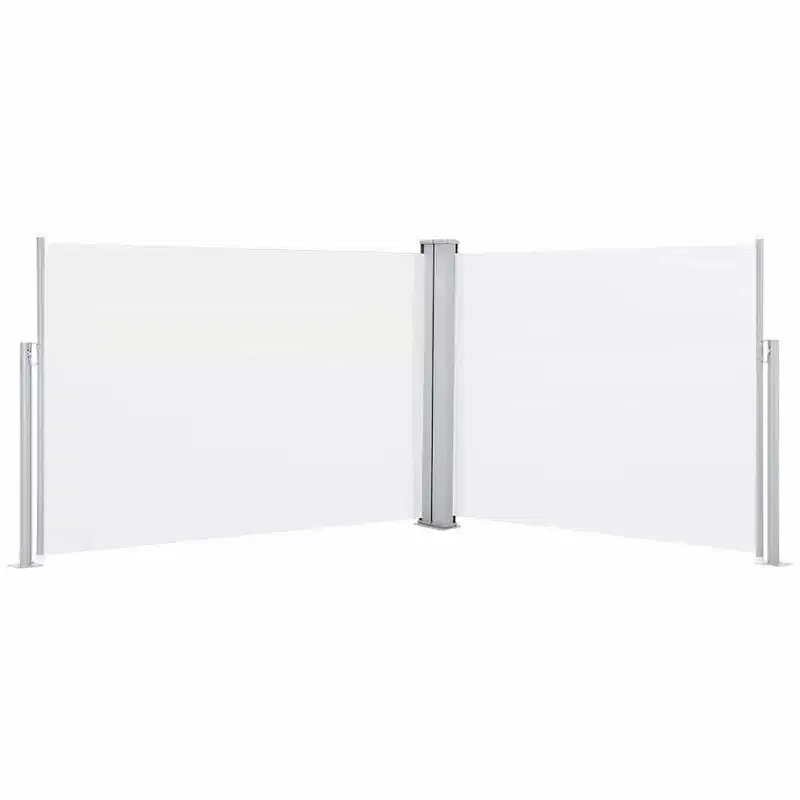 vidaXL Side Awning Cream Polyester with PU coating, Steel, Aluminum