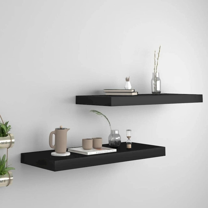 Floating Wall Shelves 2 pcs 23.6x9.3x1.5 MDF - 23.6 x 9.3 x 1.5 (L x W x H)