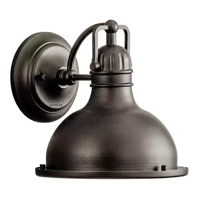 Hatteras Bay 9.5 1 Light Indoor/Outdoor Wall Sconce with Clear Fresnel Lens in Olde Bronze