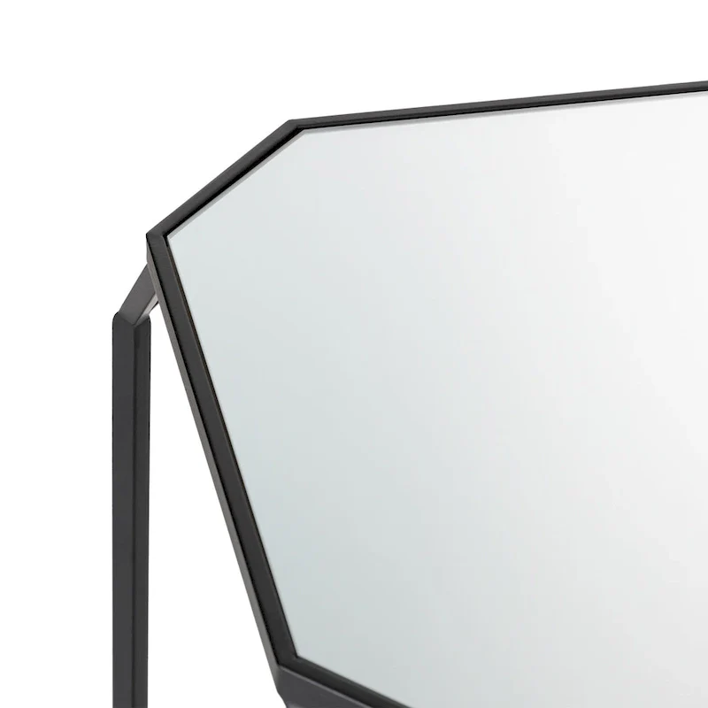 Glitzhome Set of 2 Glam Glass Modern Side Table Sofa Table