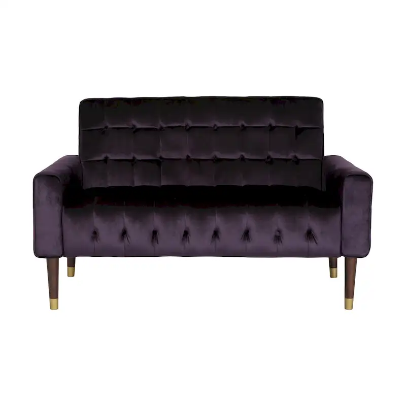 Harnett Tufted Velvet Tapered Leg Loveseat by Christopher Knight Home