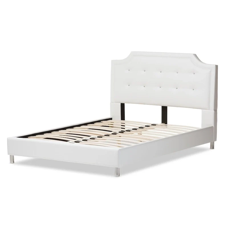 Copper Grove French River White Modern Bed with Upholstered Headboard