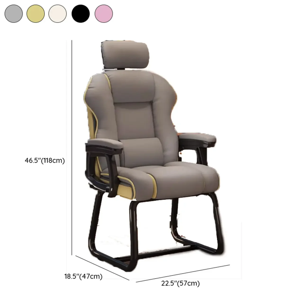 Yellow High-Back Leather Ergonomic Executive Chair