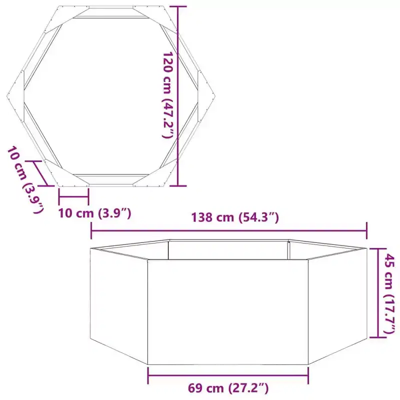 vidaXL Garden Planter Black Steel Large Durable Garden Planter