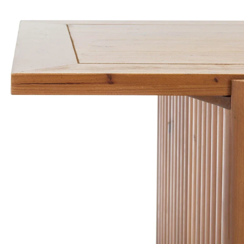 Rectangular Coffee Table with Fluted Sawhorse Frame