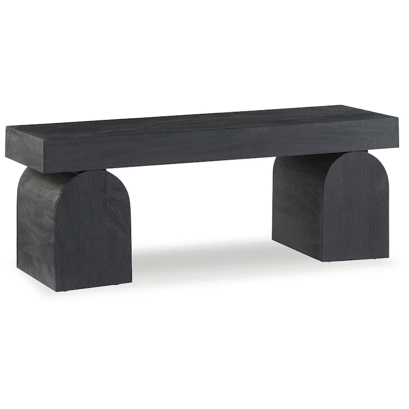 Signature Design by Ashley Holgrove Black Accent Bench - 50  W x 16  D x 18.25  H