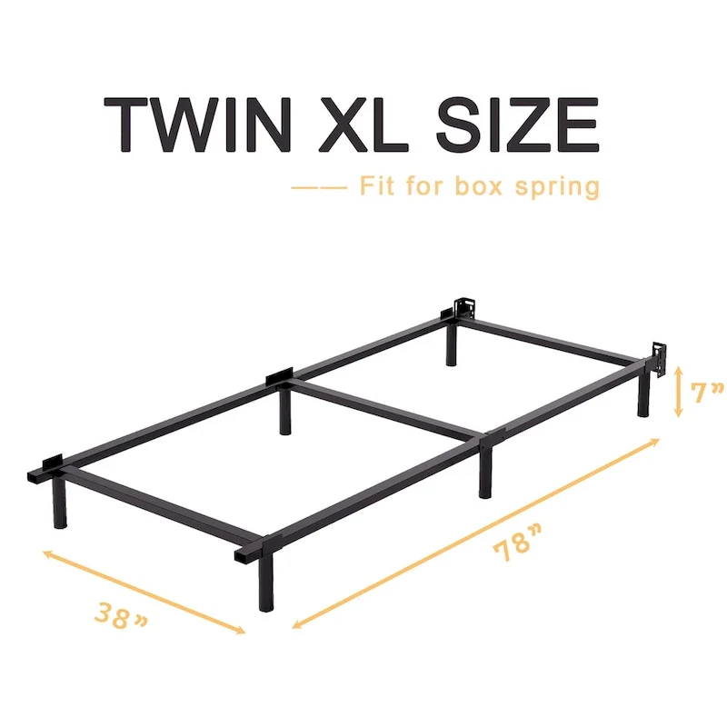 Black Metal Bed Frame, Modern Style, Twin–Cal King, 1–2 Person