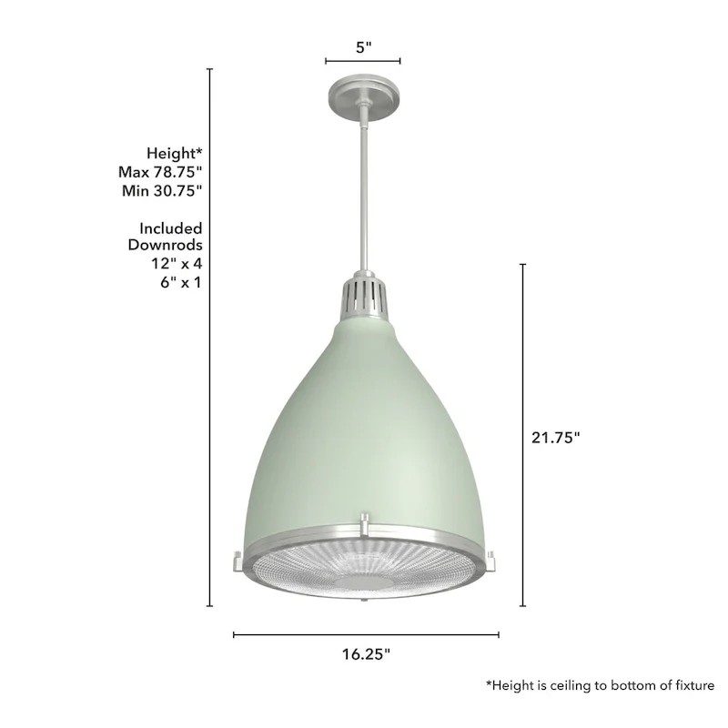 Hunter Bluff View Retro 16  3-Light Pendant - Kitchen Island, Dining Room, Entry - Mid-Century Modern, Industrial, Transitional
