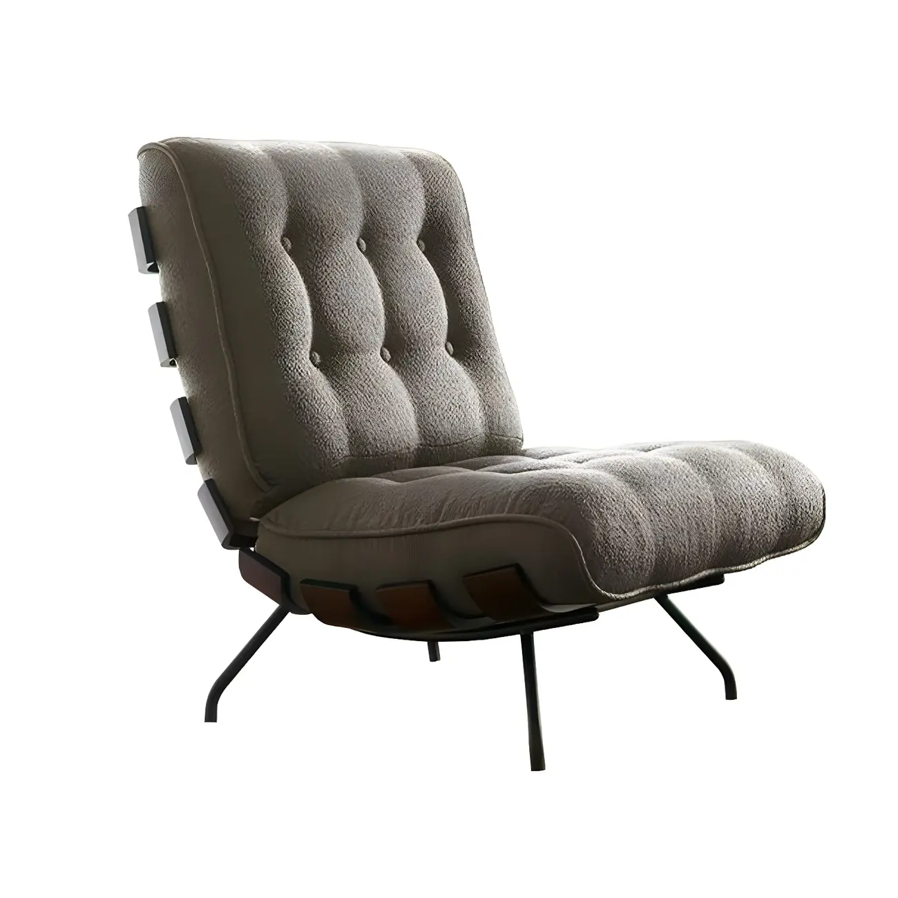 Traditional Tufted Mohair Reclining Accent Chair