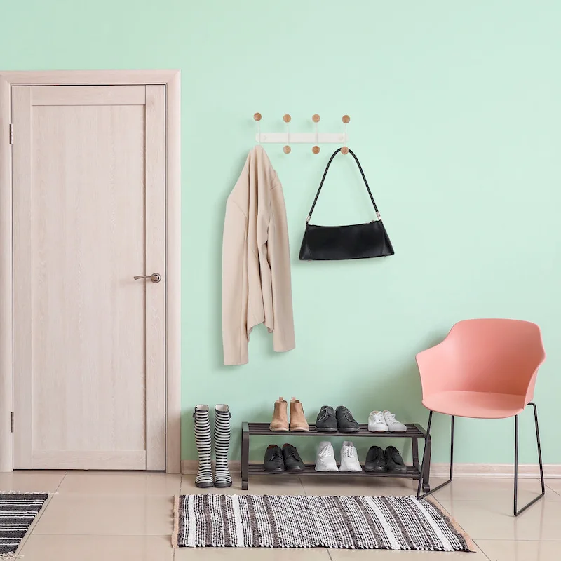 1 Pcs Coat Rack Wall Mount, Metal Wood Coat Hook, Hat Rack, Wall Hooks