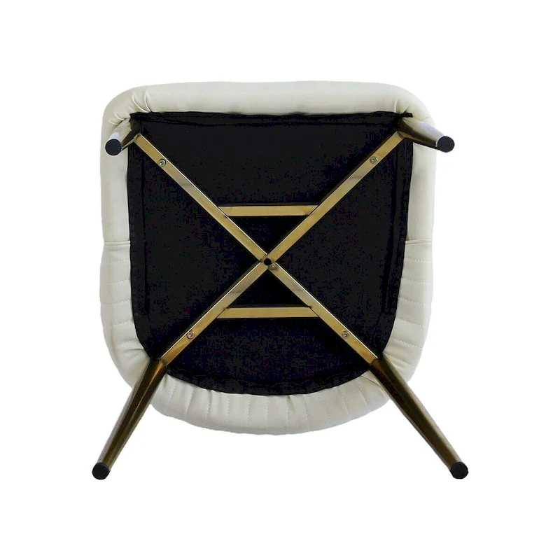 Upholstered Dining Chairs - Beige, High Back Design