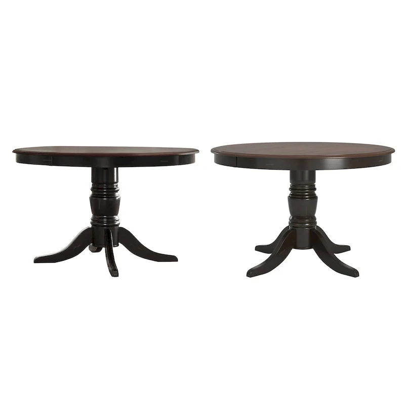 Two-Tone Dining Table, Antique Black/White, Round & Rectangular, Seats 4–6