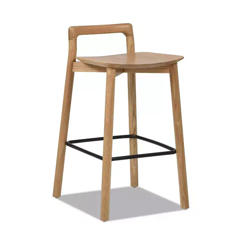 Okak Natural Blonde Ash Wood Counter Height Bar Stools for Dining Rooms,Minimalist Low Back Counter Bar Stools Without Arm
