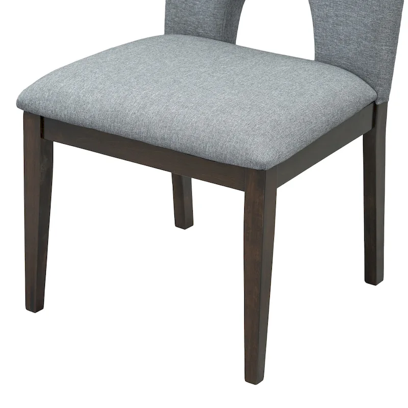 Modern Style 5-Piece Extendable Round Dining Table Set with Removable Leaf and Upholstered Dining Chairs