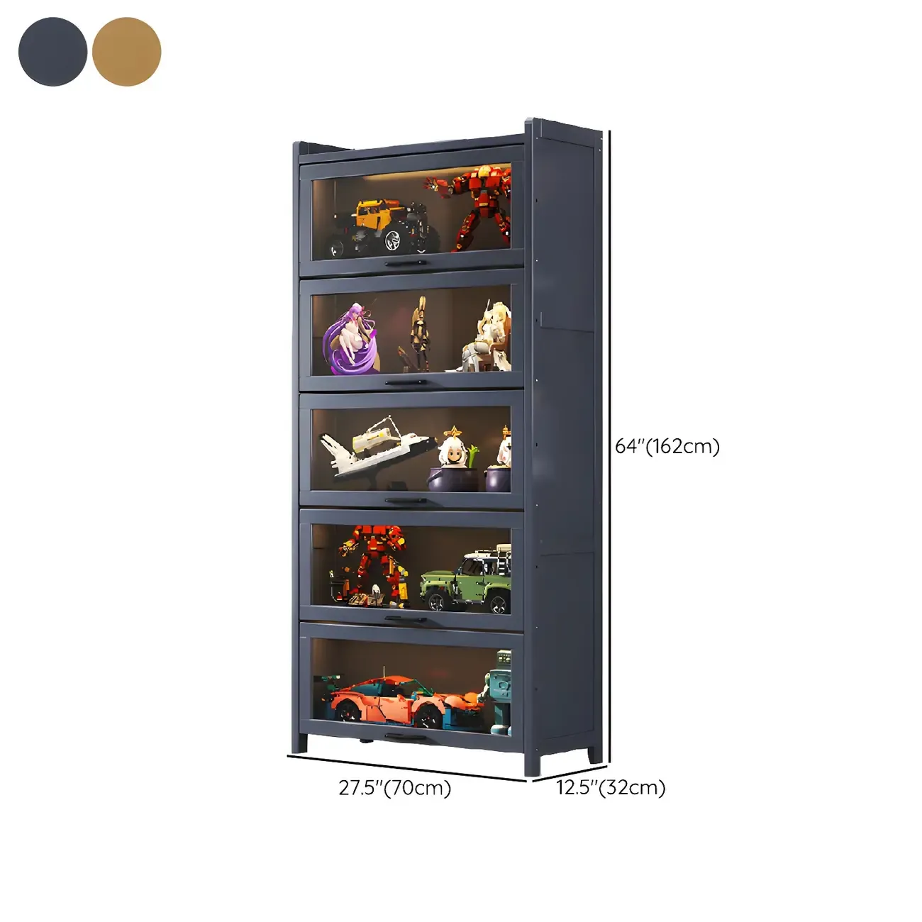 Living Room Modern Gray Bamboo Display Cabinet