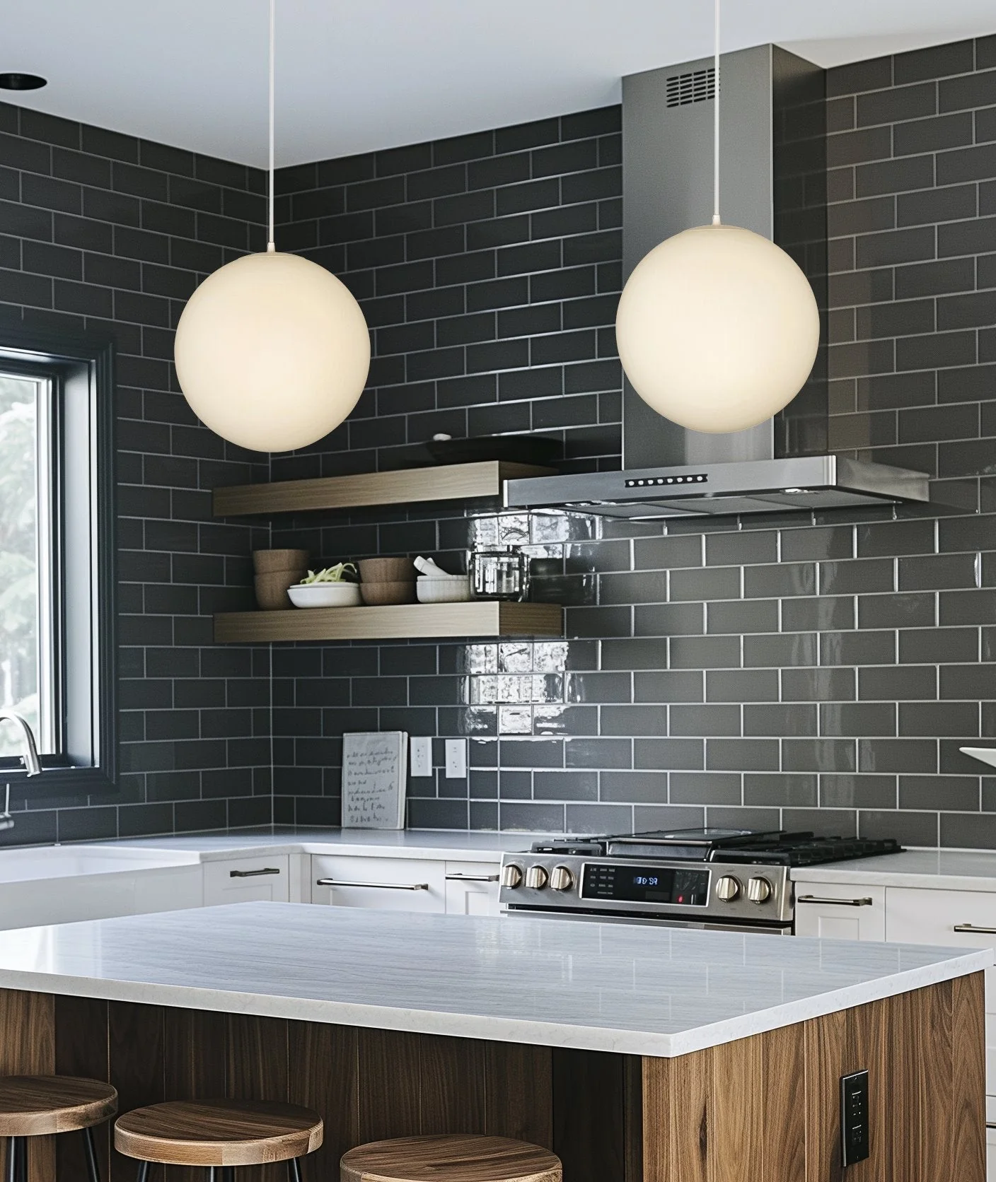 Ceres 12 Mid-Century Modern Hanging Orb Pendant Light