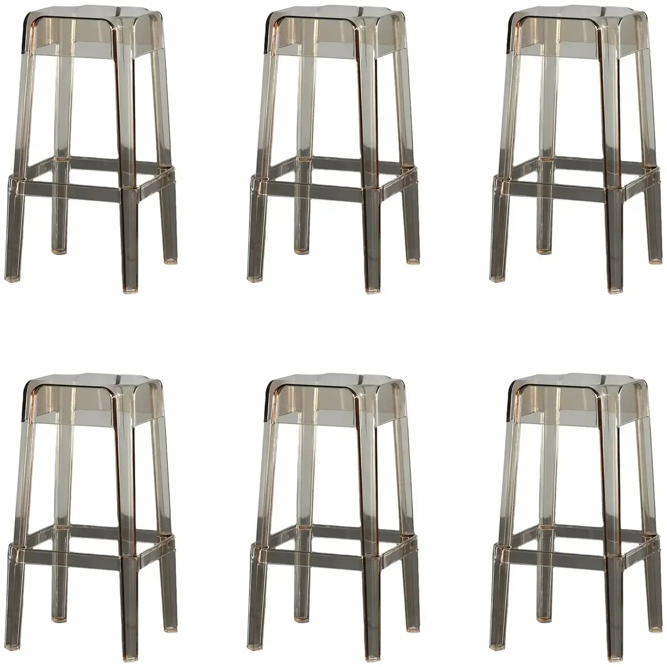 Modern Acrylic Four Legs Square Counter Bar Stool