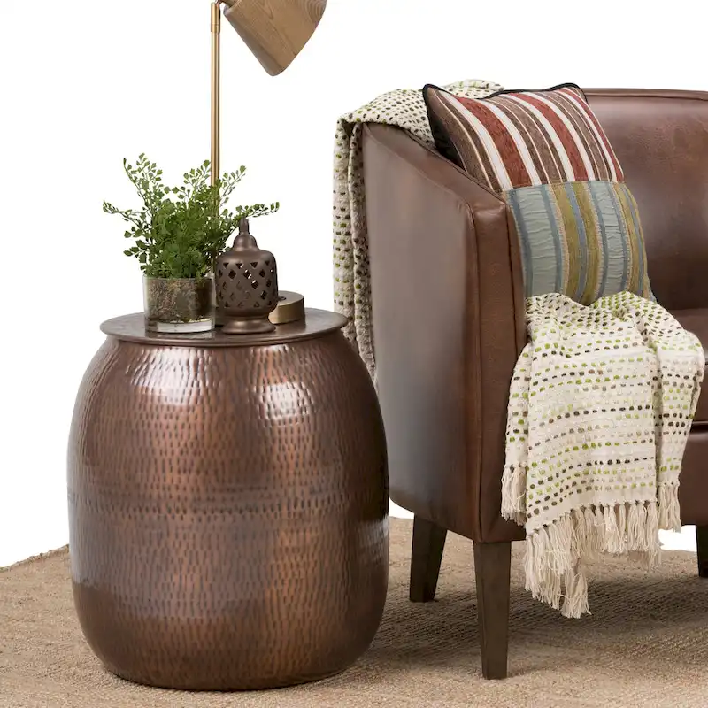 WYNDENHALL Riva Industrial 19 inch Wide Metal Storage Accent Side Table, Fully Assembled