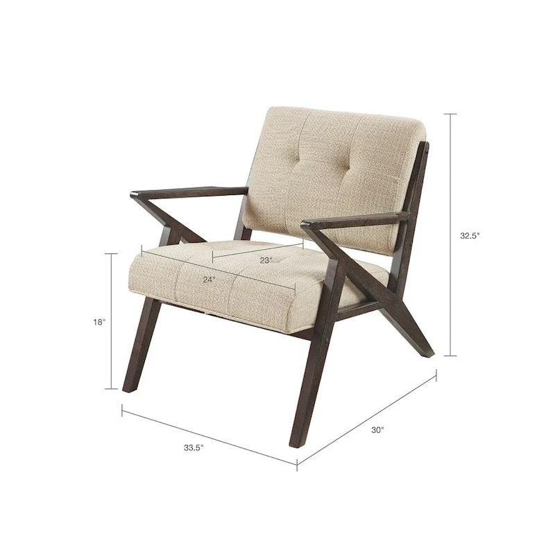 Rocket Upholstered Arm Chair with Angled Wood Frame