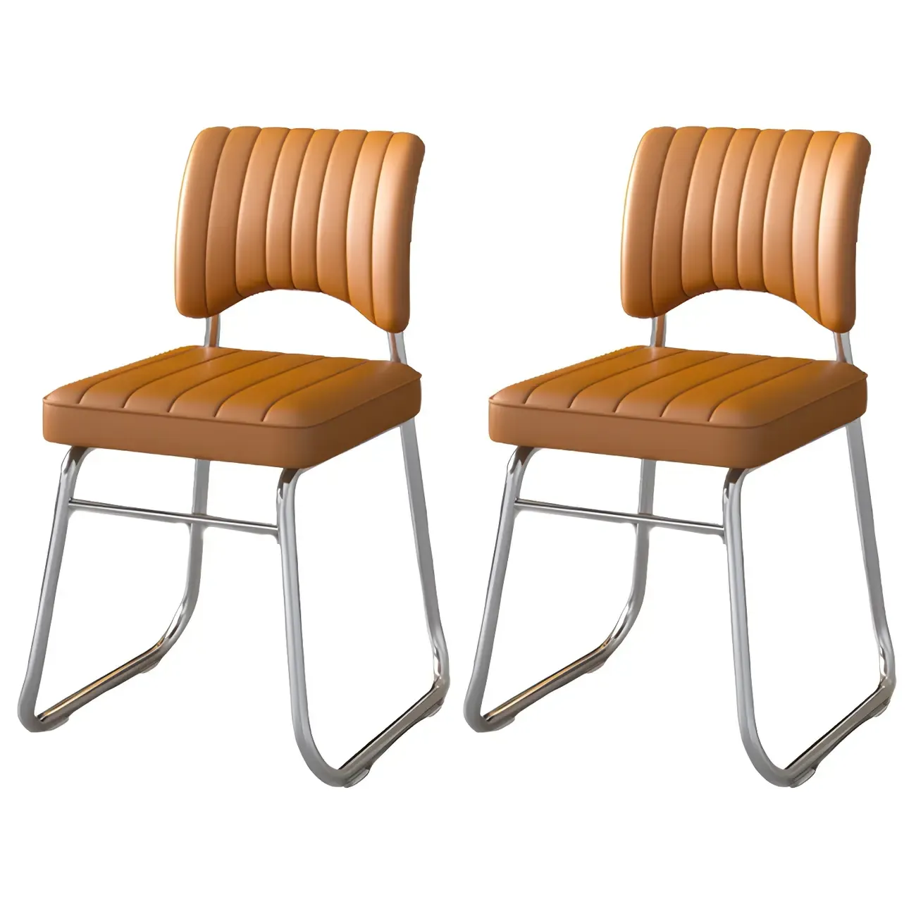 Modern Black Steel Leather Upholstered Office Chair