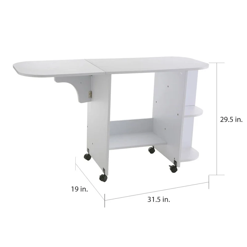 SEI Furniture White Folding Sewing Machine Table
