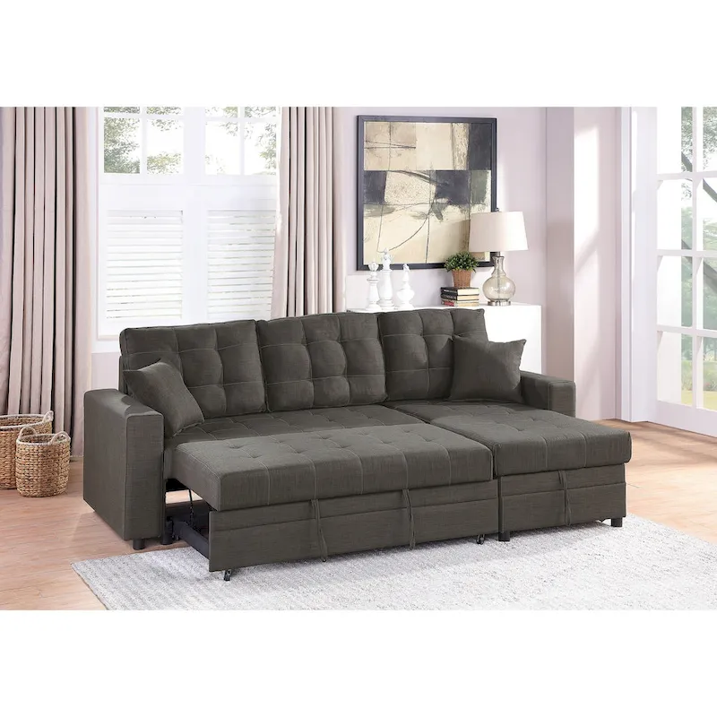 Reversible Convertible Sectional Sleeper with Storage
